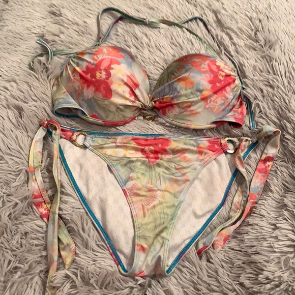 Victoria's Secret Other - Victoria’s Secret shiny floral bikini set